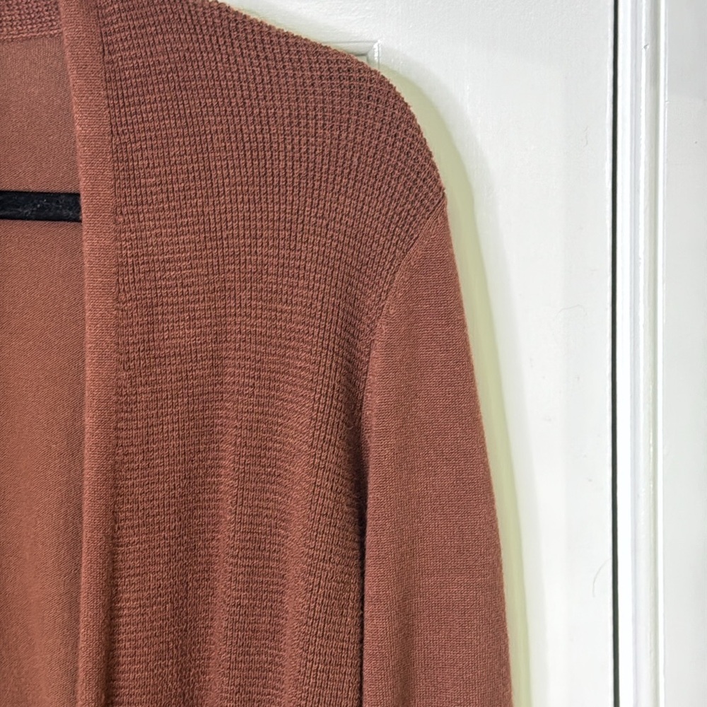 Rust Open Front Cardigan Sweater - Picture 6 of 8